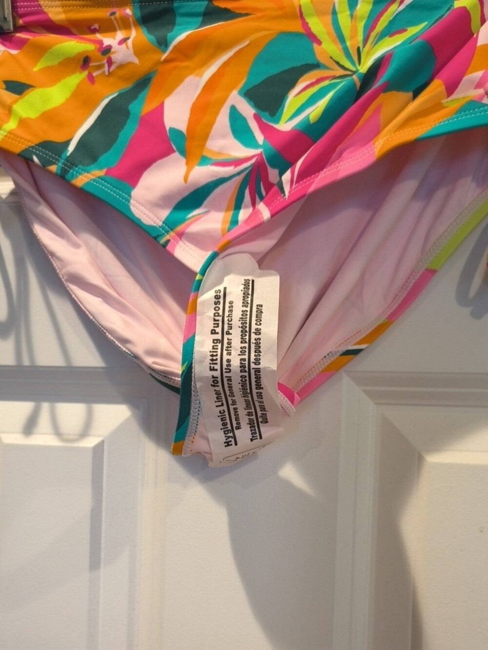 Anne Cole Tropical Floral Bikini Bottoms in Pink, Teal, Orange - Picture 2 of 5
